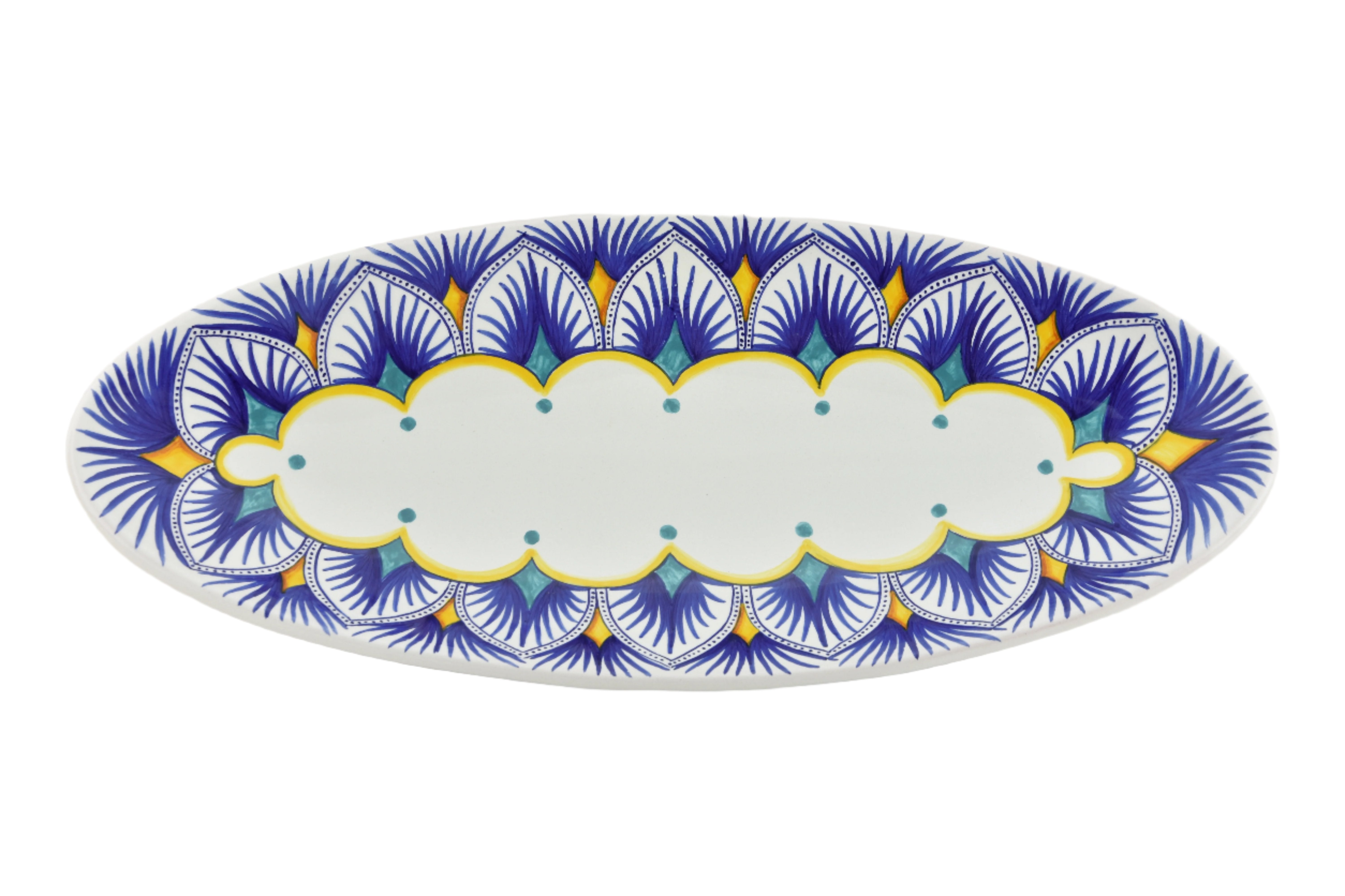 Gialletti & Pimpinelli Peacock Oval Fish Platter (Small)